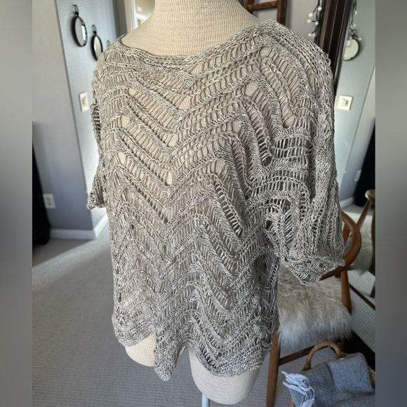 Eileen Fisher open-knit scoop neck sweater, size medium - Picture 3 of 11